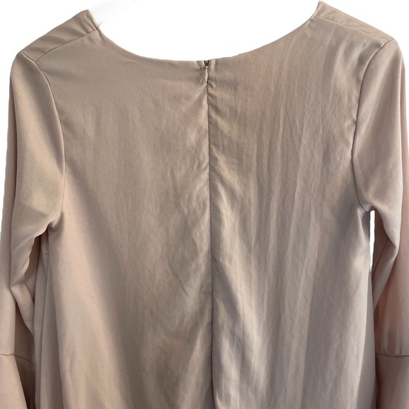 Lulus Get a Glimpse Champagne Bell Sleeve Dress, Size S - Picture 11 of 12